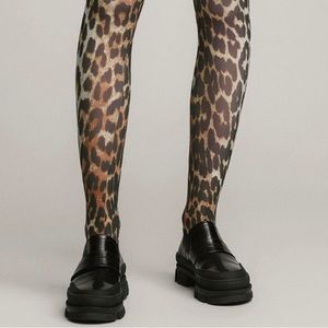 Ganni x Swe-S Leopard Print Tights - Brand New in Packaging!